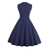 Max Women Polka Dots Vintage 50s Style Cocktail Party Swing Dress  S	 Blue