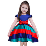 Max Flower Girl Dress Stripes Bow Wedding Bridesmaid Birthday Pageant 3-4 Years