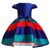 Max Flower Girl Dress Stripes Bow Wedding Bridesmaid Birthday Pageant 3-4 Years