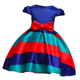 Max Flower Girl Dress Stripes Bow Wedding Bridesmaid Birthday Pageant 9-10 Years