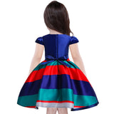 Max Flower Girl Dress Stripes Bow Wedding Bridesmaid Birthday Pageant 9-10 Years