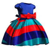 Max Flower Girl Dress Stripes Bow Wedding Bridesmaid Birthday Pageant 9-10 Years