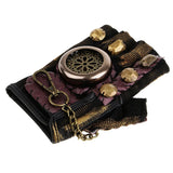 Max Steampunk Vintage Fingerless Artificial Leather Gloves Cosplay L Left hand