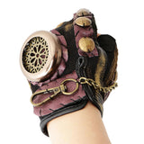 Max Steampunk Vintage Fingerless Artificial Leather Gloves Cosplay XL Right hand