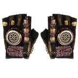 Max Steampunk Vintage Fingerless Artificial Leather Gloves Cosplay L Left hand
