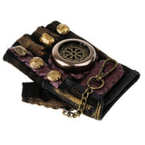 Max Steampunk Vintage Fingerless Artificial Leather Gloves Cosplay XL Right hand