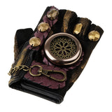 Max Steampunk Vintage Fingerless Artificial Leather Gloves Cosplay XL Right hand