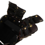 Vintage Steampunk Rivets PU Leather Arm Band Gold Metal Arm Cuff Gloves Costume Prop - Aladdin Shoppers