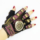 Max Steampunk Vintage Fingerless Artificial Leather Gloves Cosplay L Left hand