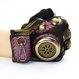 Max Steampunk Vintage Fingerless Artificial Leather Gloves Cosplay L Left hand
