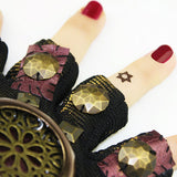 Max Steampunk Vintage Fingerless Artificial Leather Gloves Cosplay L Left hand