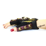 Max Steampunk Vintage Fingerless Artificial Leather Gloves Cosplay L Left hand