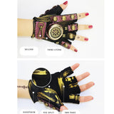 Max Steampunk Vintage Fingerless Artificial Leather Gloves Cosplay L Left hand