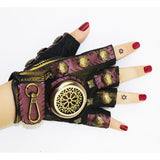 Max Steampunk Vintage Fingerless Artificial Leather Gloves Cosplay XL Right hand