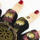 Max Steampunk Vintage Fingerless Artificial Leather Gloves Cosplay XL Right hand