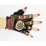 Max Steampunk Vintage Fingerless Artificial Leather Gloves Cosplay XL Right hand