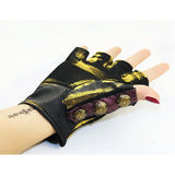 Max Steampunk Vintage Fingerless Artificial Leather Gloves Cosplay XL Right hand