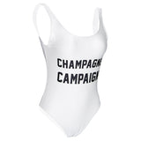 Max CHAMPAGNE CAMPAIGN One Piece Monokini Bachelorette Party Hen Night S White