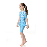 Max Muslim Kids Girls Modest Swimsuit Top Pant Islamic Arab Beachwear M Blue