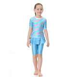 Max Muslim Kids Girls Modest Swimsuit Top Pant Islamic Arab Beachwear M Blue