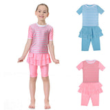 Max Muslim Kids Girls Modest Swimsuit Top Pant Islamic Arab Beachwear M Blue