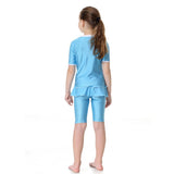 Max Muslim Kids Girls Modest Swimsuit Top Pant Islamic Arab Beachwear M Blue