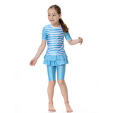 Max Muslim Kids Girls Modest Swimsuit Top Pant Islamic Arab Beachwear M Blue