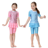 Max Muslim Kids Girls Modest Swimsuit Top Pant Islamic Arab Beachwear M Blue