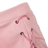 Max High Waist Lace Up Suede Slim Mini Skirt Short Bodycon A Line Pink 2XL