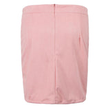 Max High Waist Lace Up Suede Slim Mini Skirt Short Bodycon A Line Pink 2XL