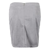 Max High Waist Lace Up Suede Slim Mini Skirt Short Bodycon A Line Gray S