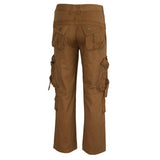 Max Men's Cotton Combat Army Cargo Pants Multi Pockets Work Trousers 29 Yellow