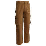 Max Men's Cotton Combat Army Cargo Pants Multi Pockets Work Trousers 29 Yellow
