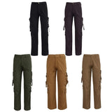 Max Men's Cotton Combat Army Cargo Pants Multi Pockets Work Trousers 30 Yellow