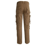 Max Men's Cotton Combat Army Cargo Pants Multi Pockets Work Trousers 36 Khaki