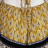 Max Vintage Boho Printed One Piece Swimsuit Swimwear Monokini Bikini Yellow M