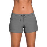 Max Women Swim Boardshort Boy Style Shorts Surf Bikini Swimwear Bottom 2XL Gray