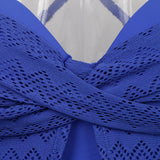 Max Women Two Piece Tankini Top Briefs Bottom Swimsuit Beachwear XL Blue lace