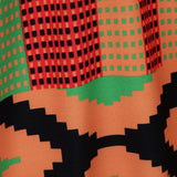 Max Vintage Geometric Prints One Piece Swimsuit Lace Up V Neck Swimwear M