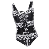 Max Women V Neck Backless High Cut One Piece Swimwear Bathing Suit Plus Size S