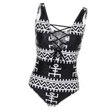 Max Women V Neck Backless High Cut One Piece Swimwear Bathing Suit Plus Size S