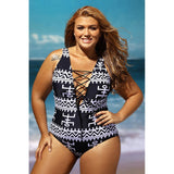 Max Women V Neck Backless High Cut One Piece Swimwear Bathing Suit Plus Size S