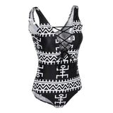 Max Women V Neck Backless High Cut One Piece Swimwear Bathing Suit Plus Size S