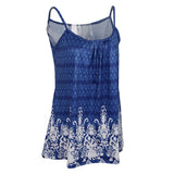 Women Pleat Layered Cami Front Pleat Cool Short Tank Tunic Dress Blue M