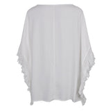 Women Beach Swimwear Bikini Cover Up Wrap Tassels Beachwear Dress L White