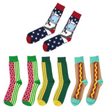 Colorful High Ankle Print Funny Pattern Cotton Middle Socks Corn