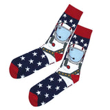 Colorful High Ankle Print Funny Pattern Cotton Middle Socks Robot