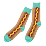 Colorful High Ankle Print Funny Pattern Cotton Middle Socks Bread Stick