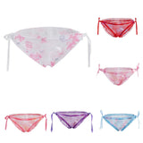 Women's Bandage Sheer Gauze Floral G-string Briefs Panties Underwear White