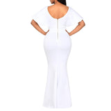 Women Formal Wedding Bridesmaid Evening Party Prom Gown Maxi Dress White S